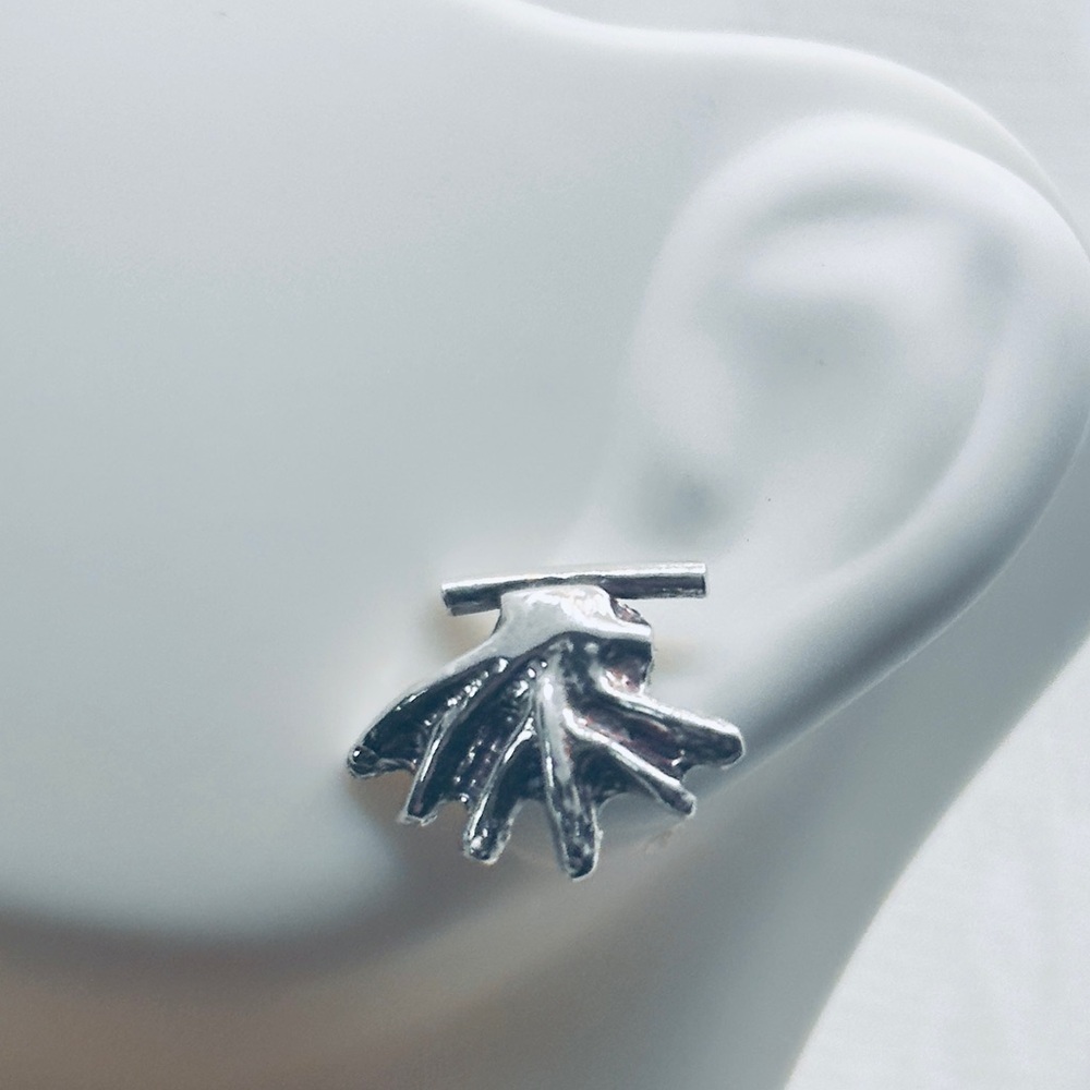 Handmade sterling silver coral earrings